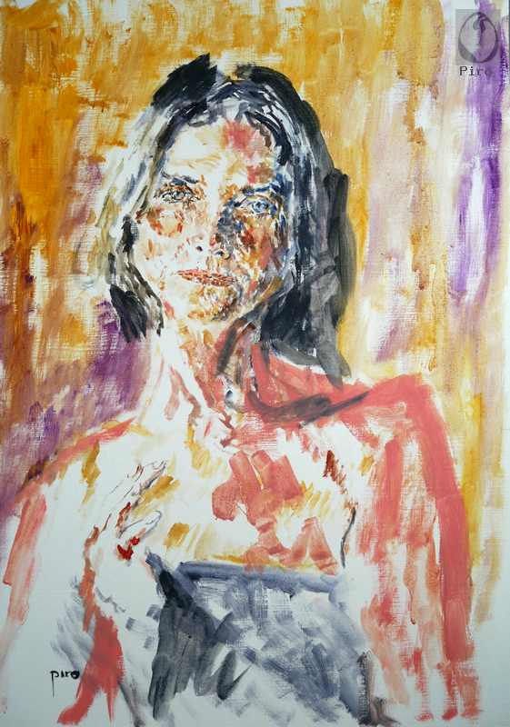 oil on paper - olio su carta di Piro